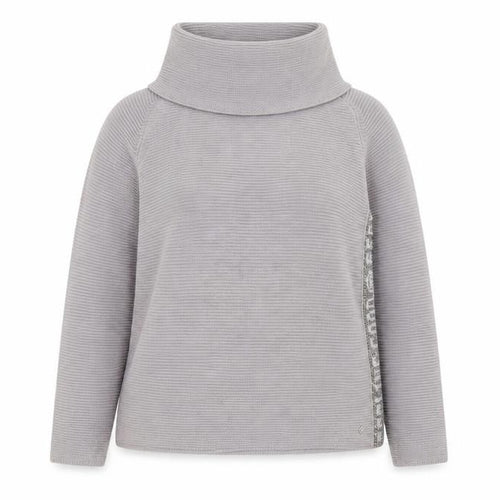 Monari Women Grey Roll Neck Long Sleeve Knit Jumper Size 12