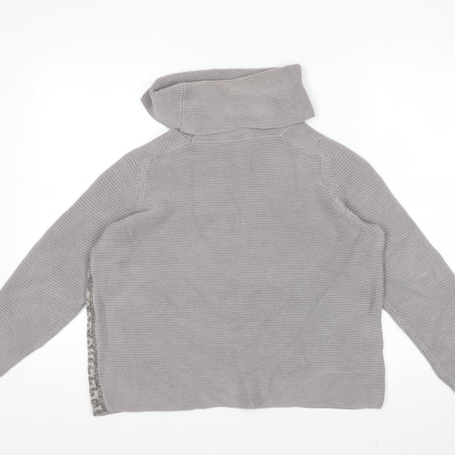 Monari Women Grey Roll Neck Long Sleeve Knit Jumper Size 12