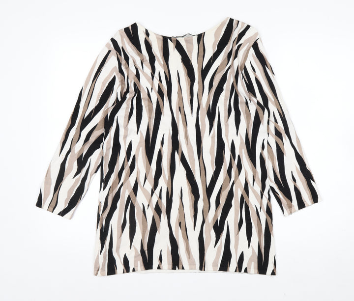 Bonmarché Women’s Multicoloured Zebra Print Tunic Top Size 10