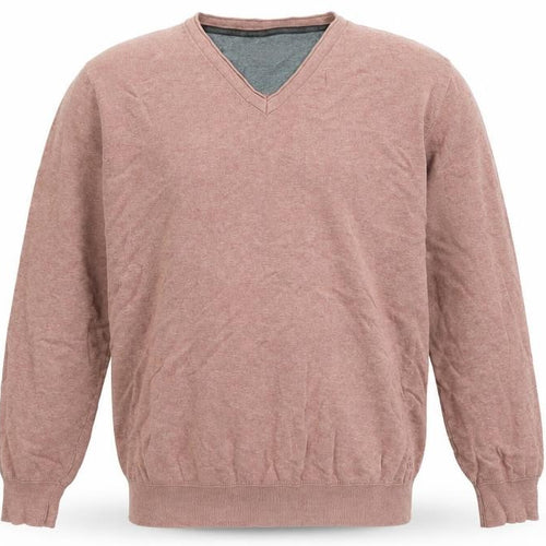 Rocha John Rocha Men's Brown Cotton V-Neck Jumper XL