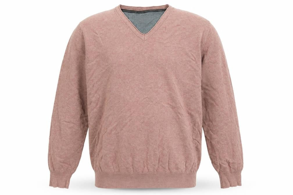 Rocha John Rocha Men's Brown Cotton V-Neck Jumper XL