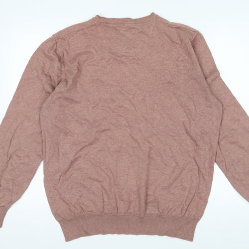 Rocha John Rocha Men's Brown Cotton V-Neck Jumper XL