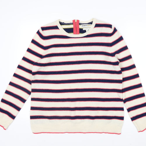 Clements Ribeiro Women’s Multicoloured Striped Merino Wool Jumper Size 16
