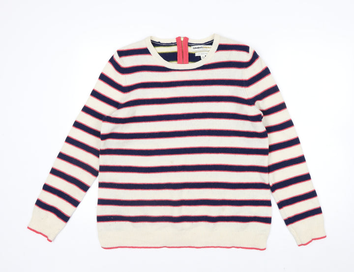 Clements Ribeiro Women’s Multicoloured Striped Merino Wool Jumper Size 16