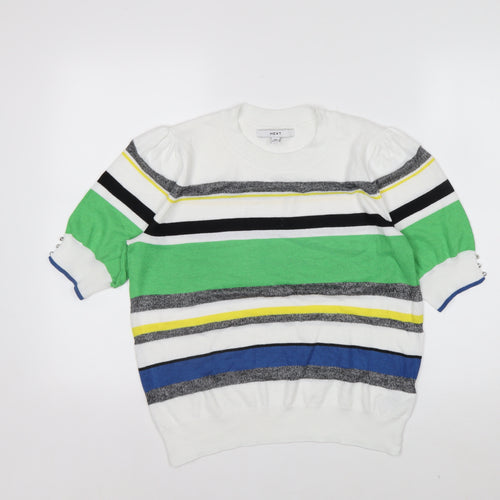 Next Women’s Multicoloured Striped Knit T-Shirt Size 14