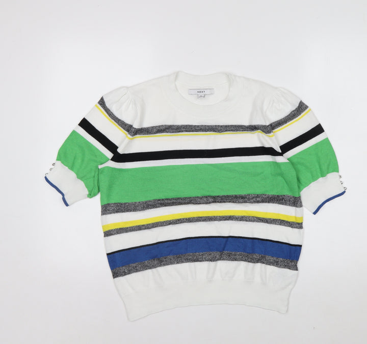Next Women’s Multicoloured Striped Knit T-Shirt Size 14