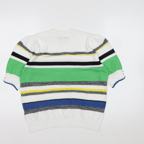 Next Women’s Multicoloured Striped Knit T-Shirt Size 14