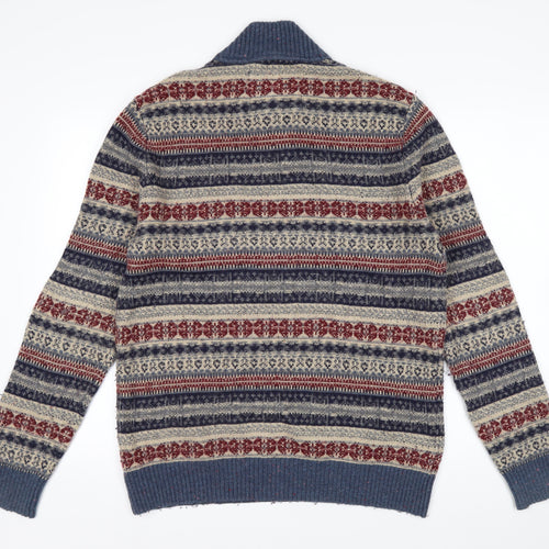Mantaray Men's Multicoloured Fair Isle Henley Wool Jumper M