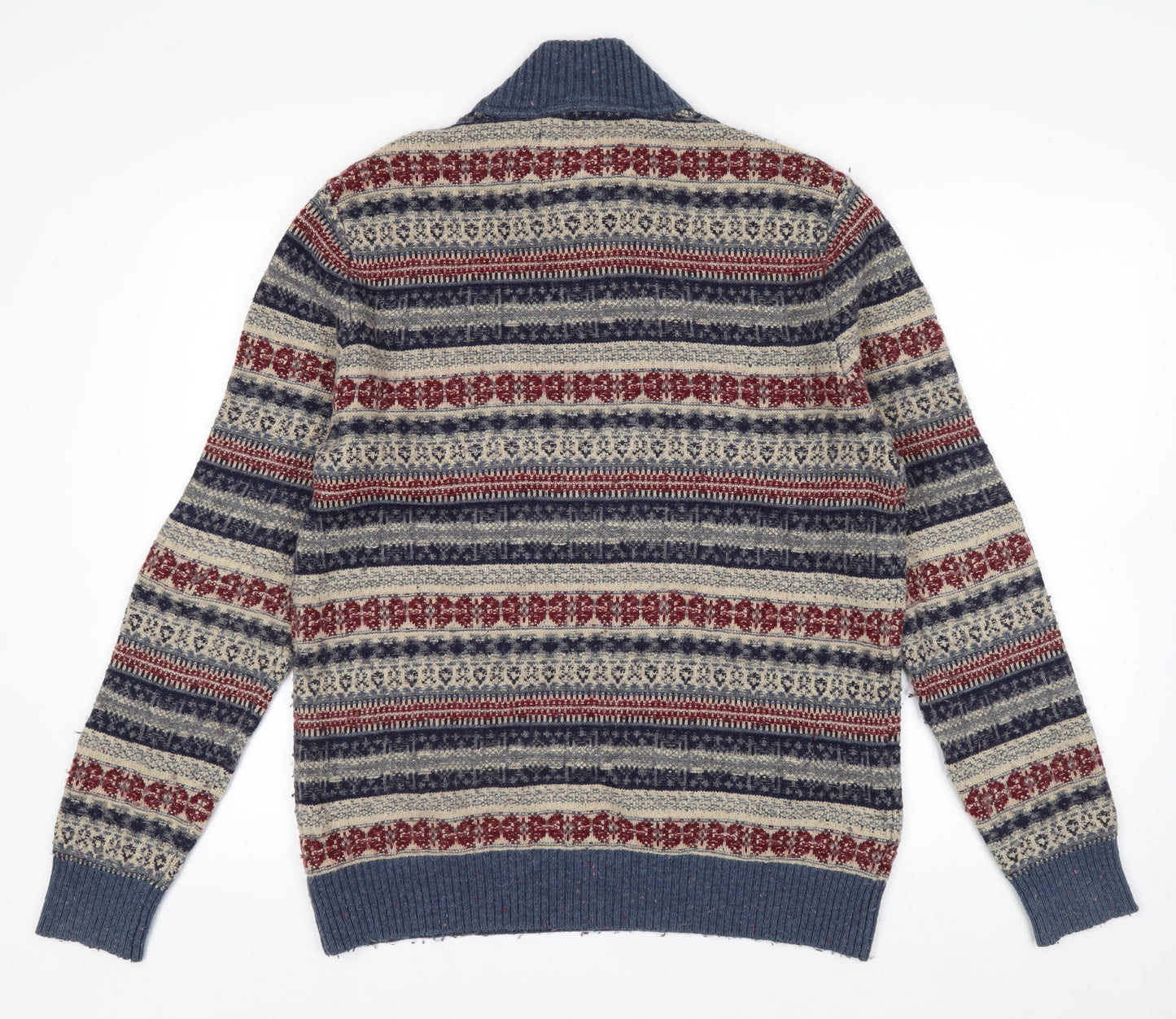 Mantaray Men's Multicoloured Fair Isle Henley Wool Jumper M