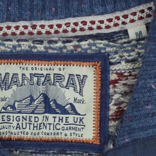 Mantaray Men's Multicoloured Fair Isle Henley Wool Jumper M