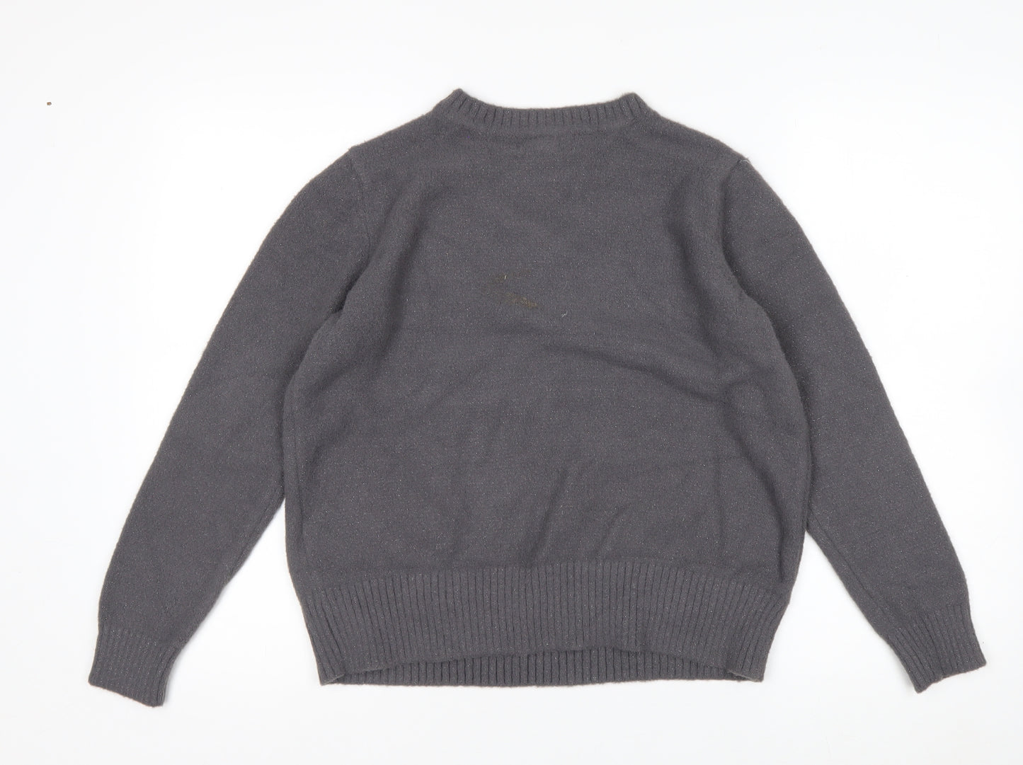 Marks and Spencer Women's Grey Sequin Christmas Jumper Size S