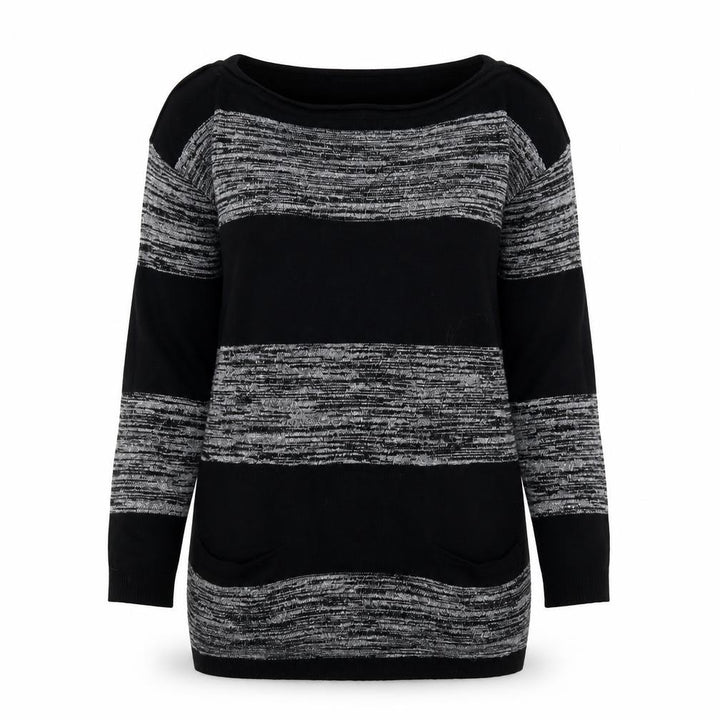 Wallis Womens Black Striped Knit Pullover Jumper Size S