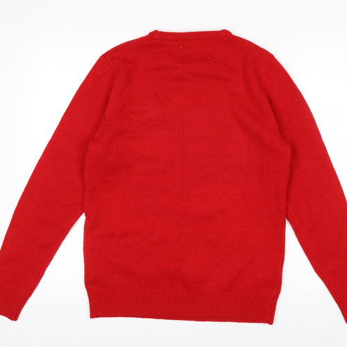 Cedar Wood State Men's Red Christmas Snowman Jumper Size S