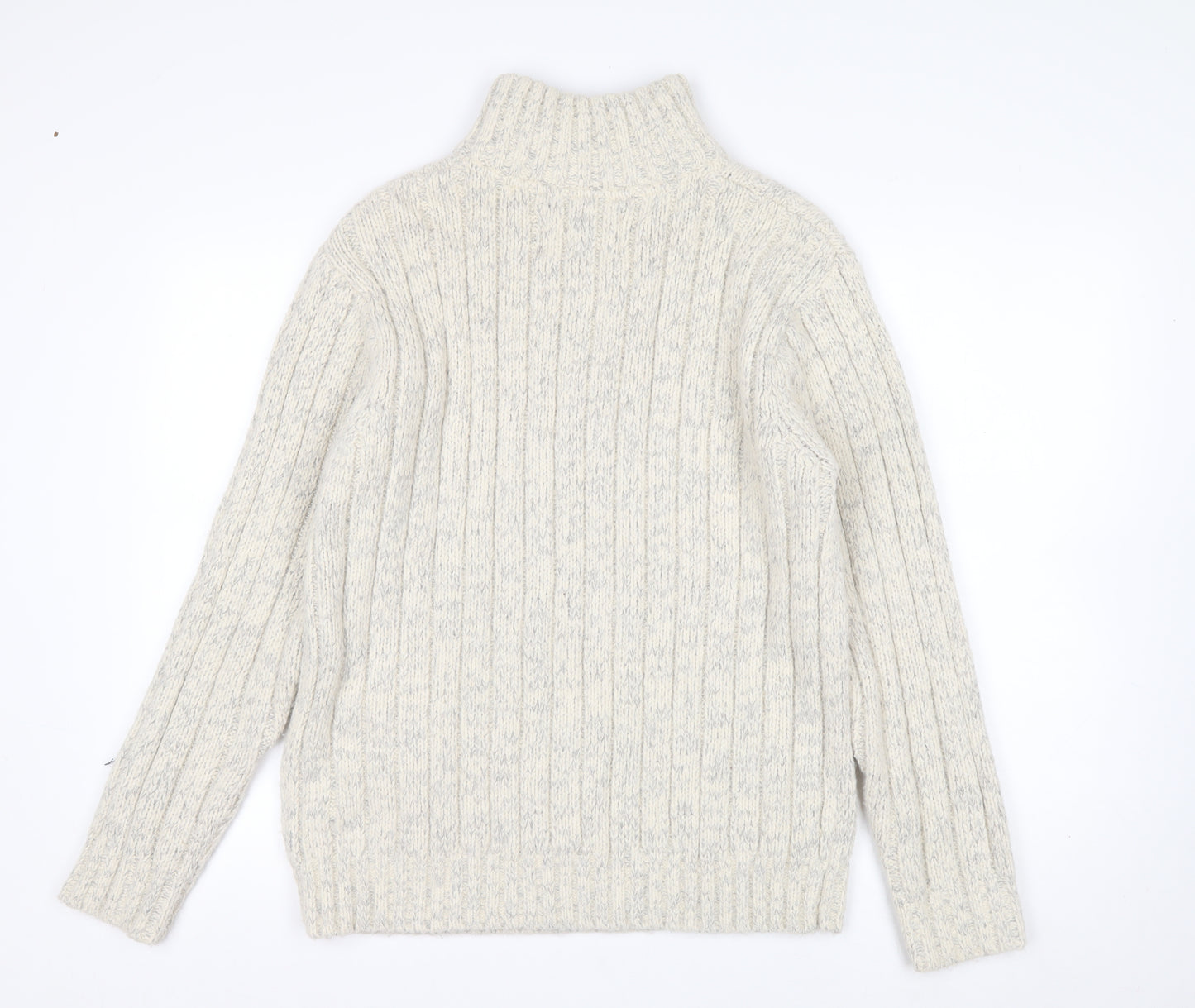 North Coast Men’s Beige 1/2 Zip Cable Knit Jumper M