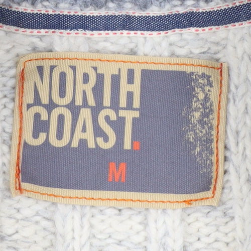 North Coast Men’s Beige 1/2 Zip Cable Knit Jumper M