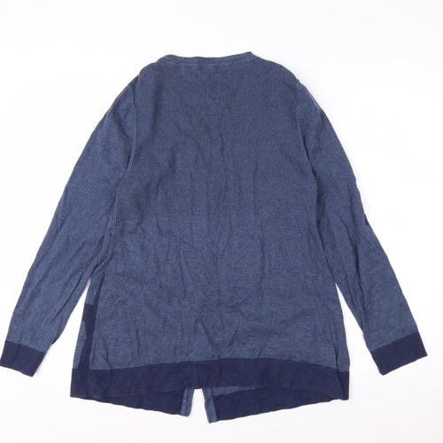 Monsoon Women’s Blue Embroidered Bird Cotton Wool V-Neck Cardigan Size 12
