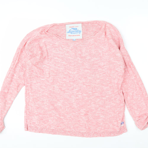 Luperdry Women’s Pink Cotton Crew Neck Jumper Size M