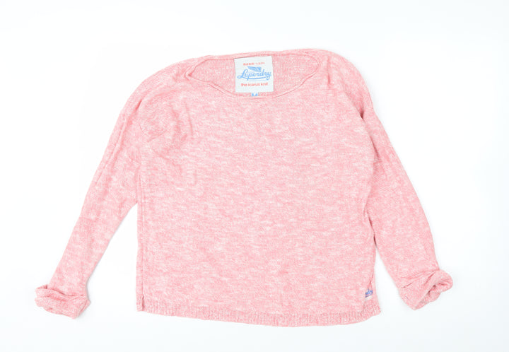 Luperdry Women’s Pink Cotton Crew Neck Jumper Size M