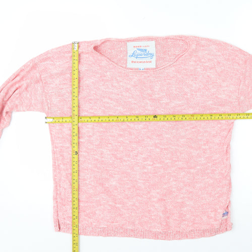 Luperdry Women’s Pink Cotton Crew Neck Jumper Size M