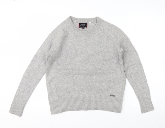 Superdry Women Grey Wool Blend Crew Neck Jumper Small