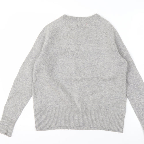 Superdry Women Grey Wool Blend Crew Neck Jumper Small