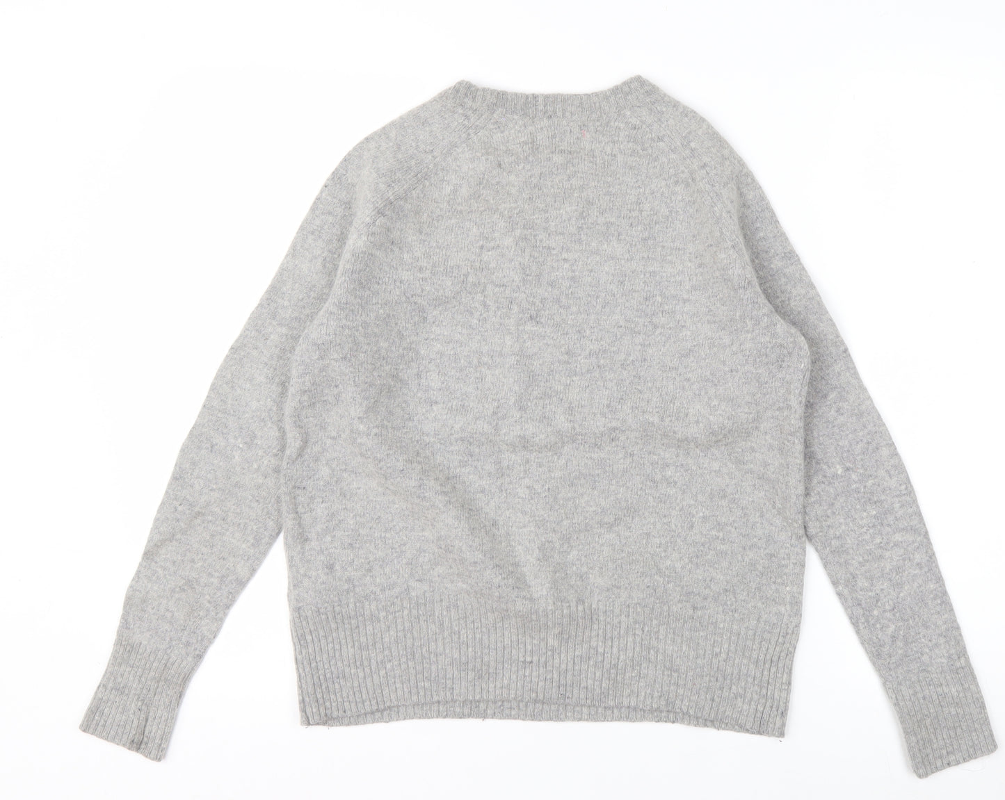 Superdry Women Grey Wool Blend Crew Neck Jumper Small
