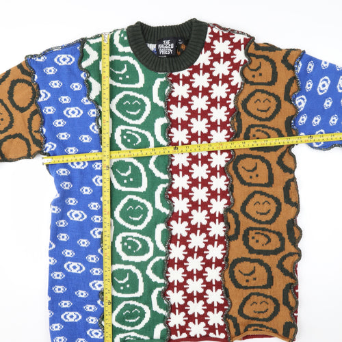 The Ragged Priest Men's Multicoloured XS Graphic Knit Pullover Jumper