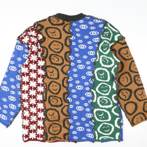The Ragged Priest Men's Multicoloured XS Graphic Knit Pullover Jumper