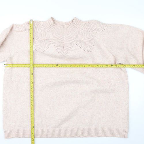 Monsoon Women Pink High Neck Relaxed Knit Jumper Size 2XL