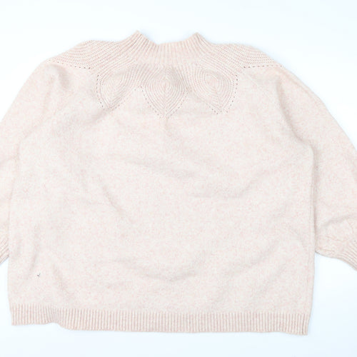 Monsoon Women Pink High Neck Relaxed Knit Jumper Size 2XL
