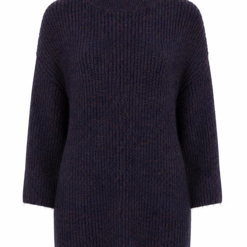 Next Women Navy Acrylic Knit Jumper UK 22 Relaxed Fit Warm Winter Pull Over