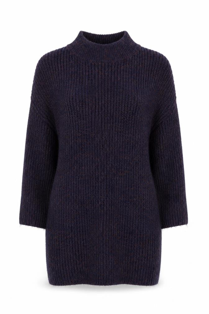 Next Women Navy Acrylic Knit Jumper UK 22 Relaxed Fit Warm Winter Pull Over