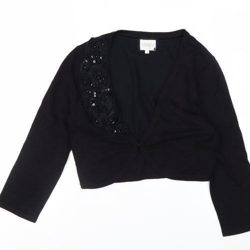 Kaliko Women's Black Size 8 Embellished Shrug Cardigan