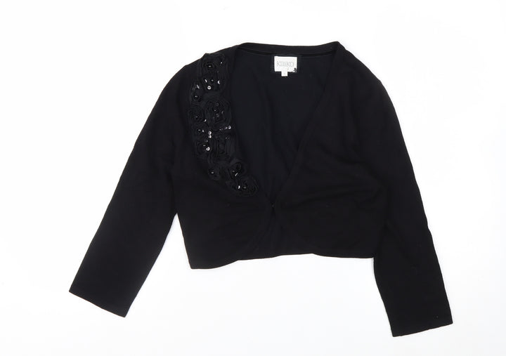 Kaliko Women's Black Size 8 Embellished Shrug Cardigan