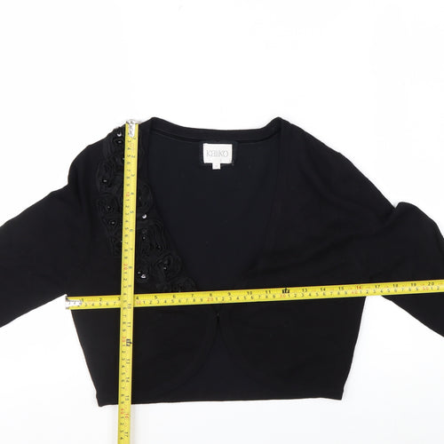Kaliko Women's Black Size 8 Embellished Shrug Cardigan