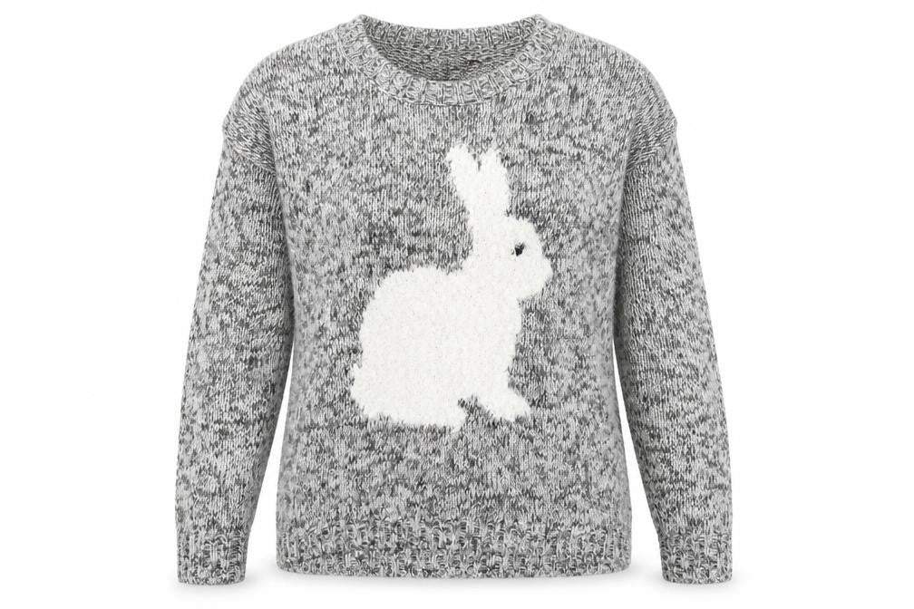 Apricot Women’s Grey Bunny Knit Jumper UK 12 Long Sleeve Pullover