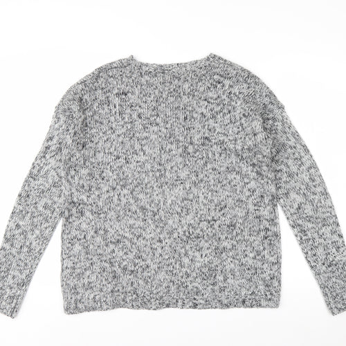Apricot Women’s Grey Bunny Knit Jumper UK 12 Long Sleeve Pullover