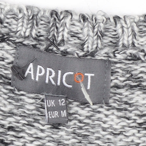 Apricot Women’s Grey Bunny Knit Jumper UK 12 Long Sleeve Pullover
