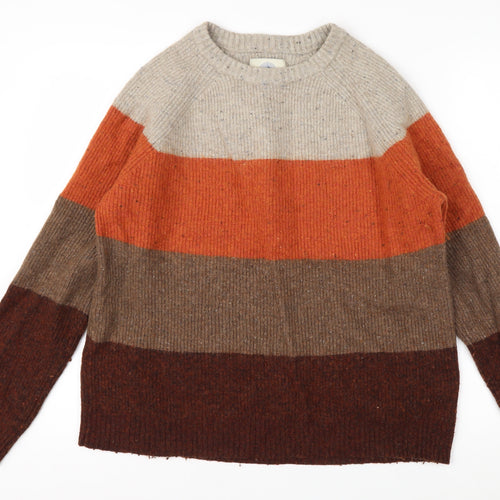 Mantaray Men's Multicoloured Stripe Wool Blend Jumper Size L