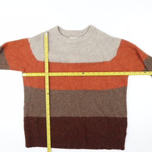 Mantaray Men's Multicoloured Stripe Wool Blend Jumper Size L