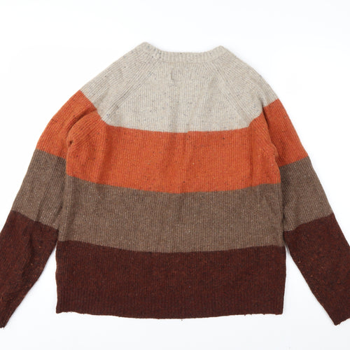 Mantaray Men's Multicoloured Stripe Wool Blend Jumper Size L