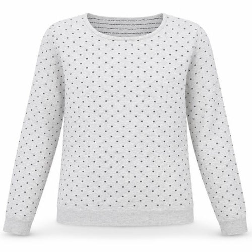 Mango Women Grey Polka Dot Crew Neck Long Sleeve Pullover Jumper Size 12