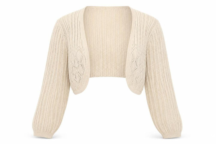 Monsoon Women Beige Cotton Knit Shrug Cardigan Size 10