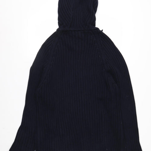 Schott NYC Men's Blue XL Full Zip Hooded Cotton Jumper