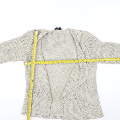 Marks and Spencer Per Una Women Beige Size 10 Chunky Knit Cardigan
