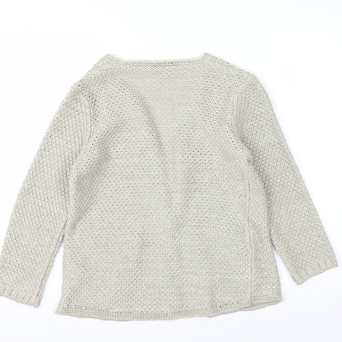 Marks and Spencer Per Una Women Beige Size 10 Chunky Knit Cardigan