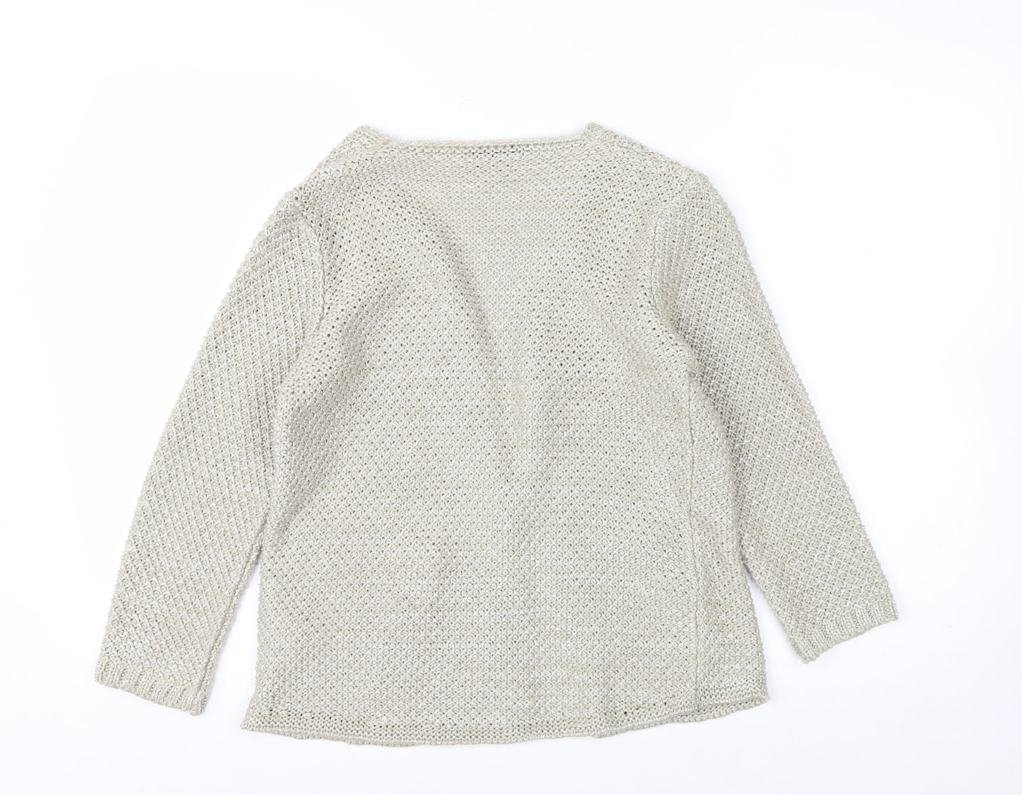 Marks and Spencer Per Una Women Beige Size 10 Chunky Knit Cardigan
