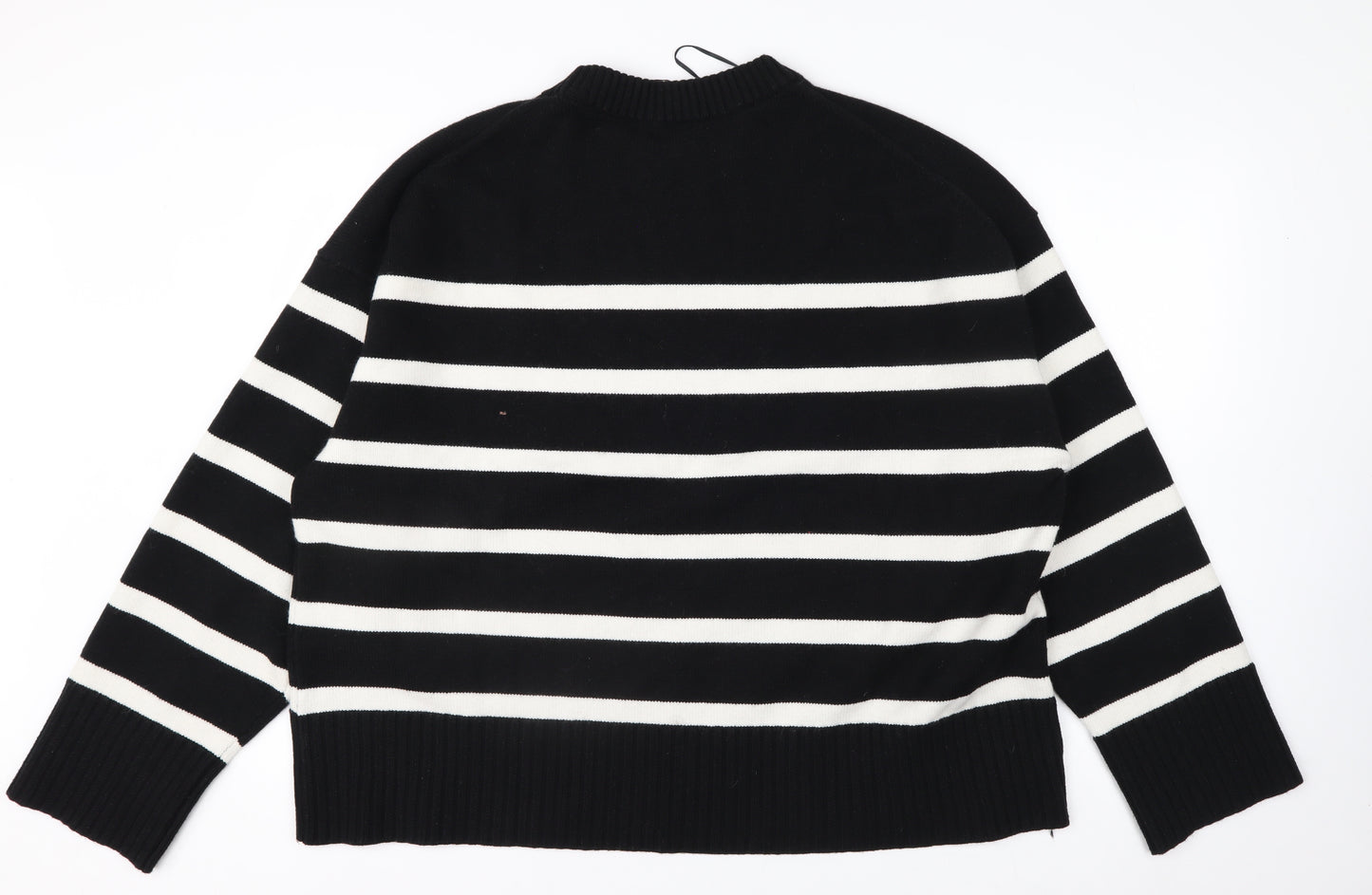 H&M Women's Black White Striped Crew Neck 3XL Pullover Jumper