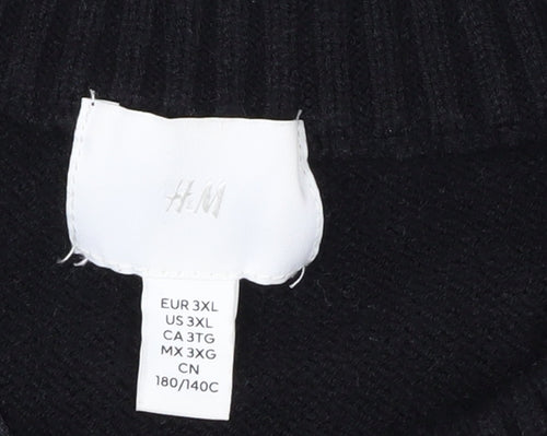 H&M Women's Black White Striped Crew Neck 3XL Pullover Jumper