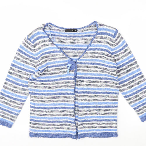George Women’s Multicoloured Striped Knit Cardigan Size 10